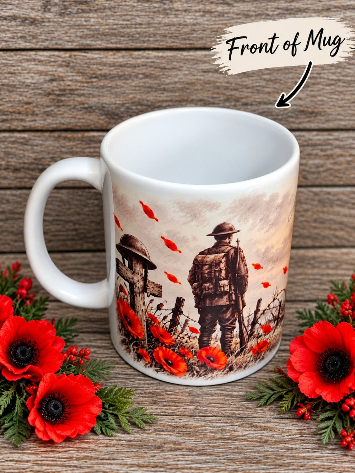 Remembrance Day Coasters | Singles, Sets of 2 or 4 | Matching Mug & Coaster Gift Sets | British Army Poppy Memorial