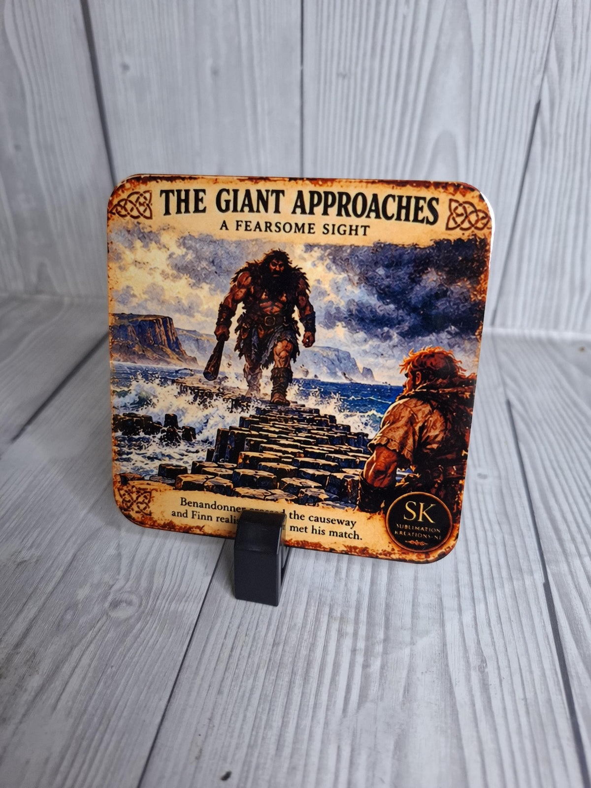 Giant's Causeway Coasters Set of 6 – Finn McCool Legend – Northern Ireland Gift – Cork Backed