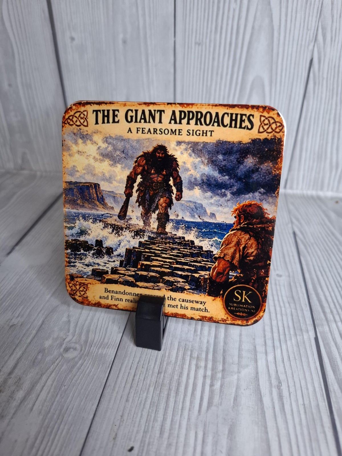 Giant's Causeway Coasters Set of 6 – Finn McCool Legend – Northern Ireland Gift – Cork Backed