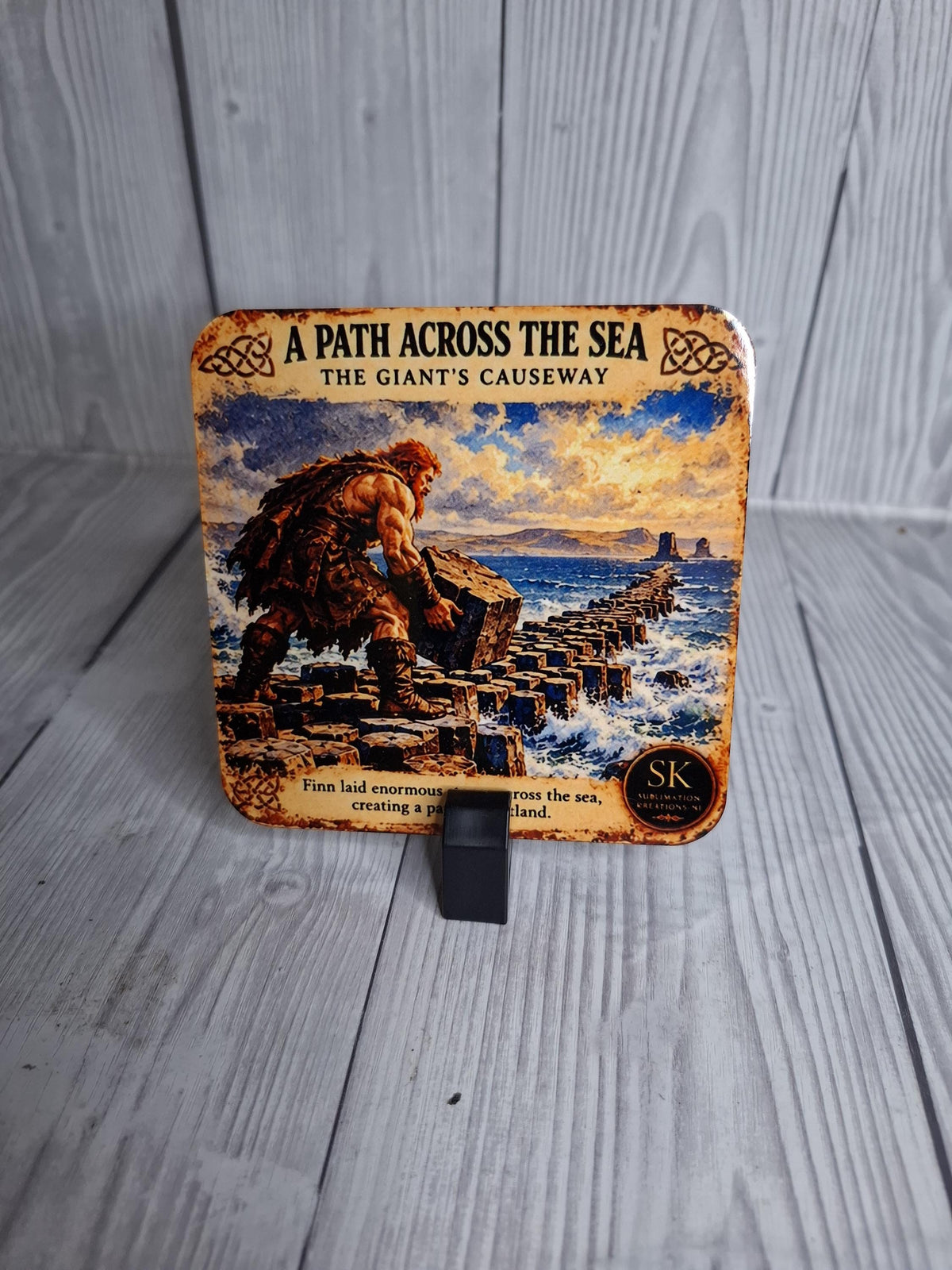 Giant's Causeway Coasters Set of 6 – Finn McCool Legend – Northern Ireland Gift – Cork Backed