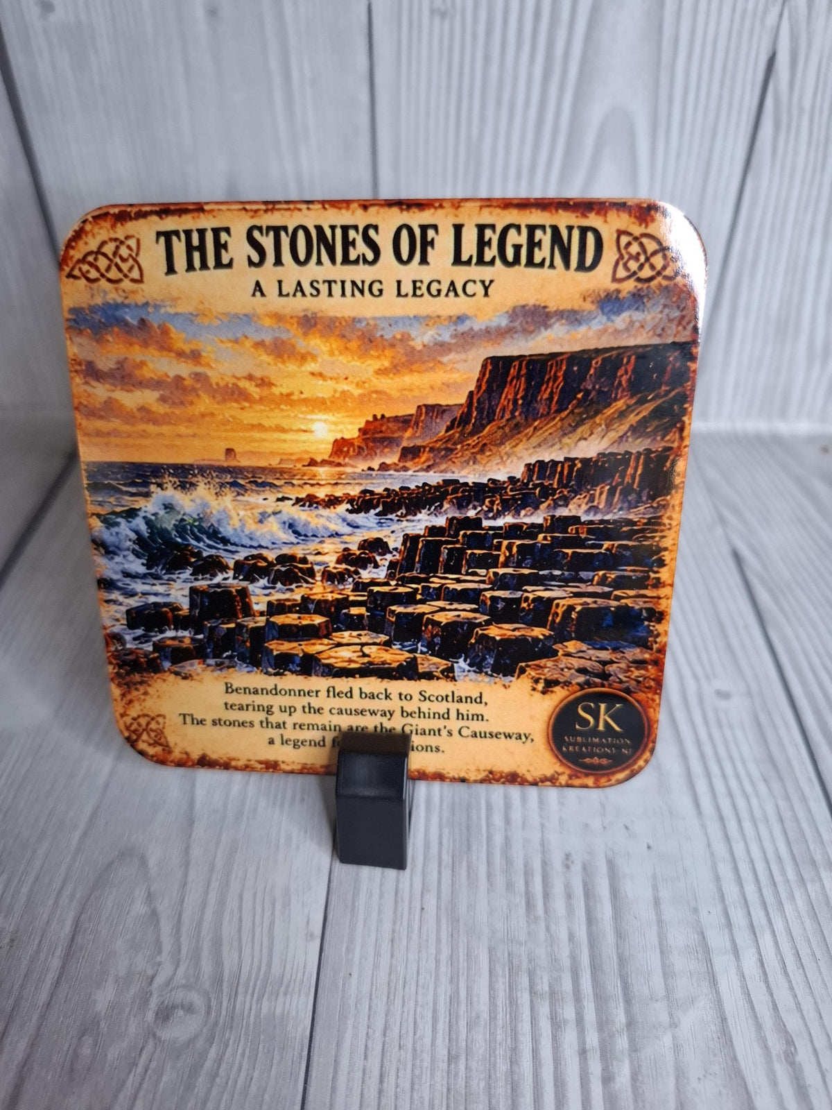 Giant's Causeway Coasters Set of 6 – Finn McCool Legend – Northern Ireland Gift – Cork Backed