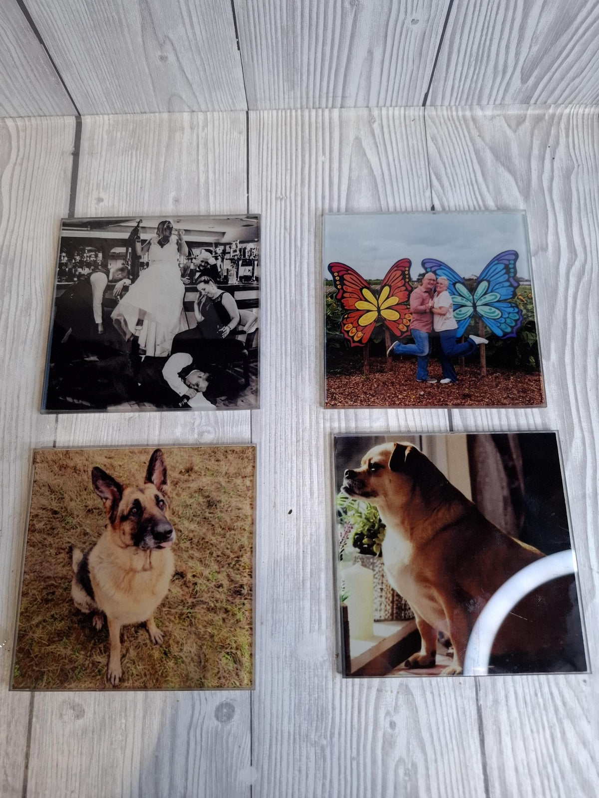 Personalised Glass Photo Coasters | Custom Pet, Wedding & Family Photo Gifts | Singles and Sets of 2 or 4