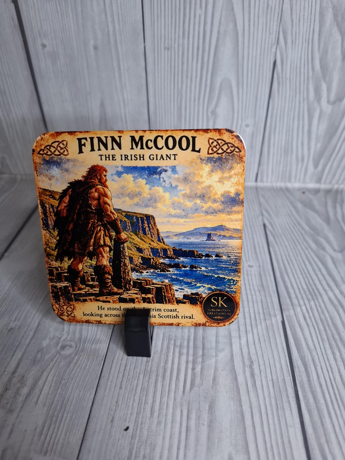Giant's Causeway Coasters Set of 6 – Finn McCool Legend – Northern Ireland Gift – Cork Backed