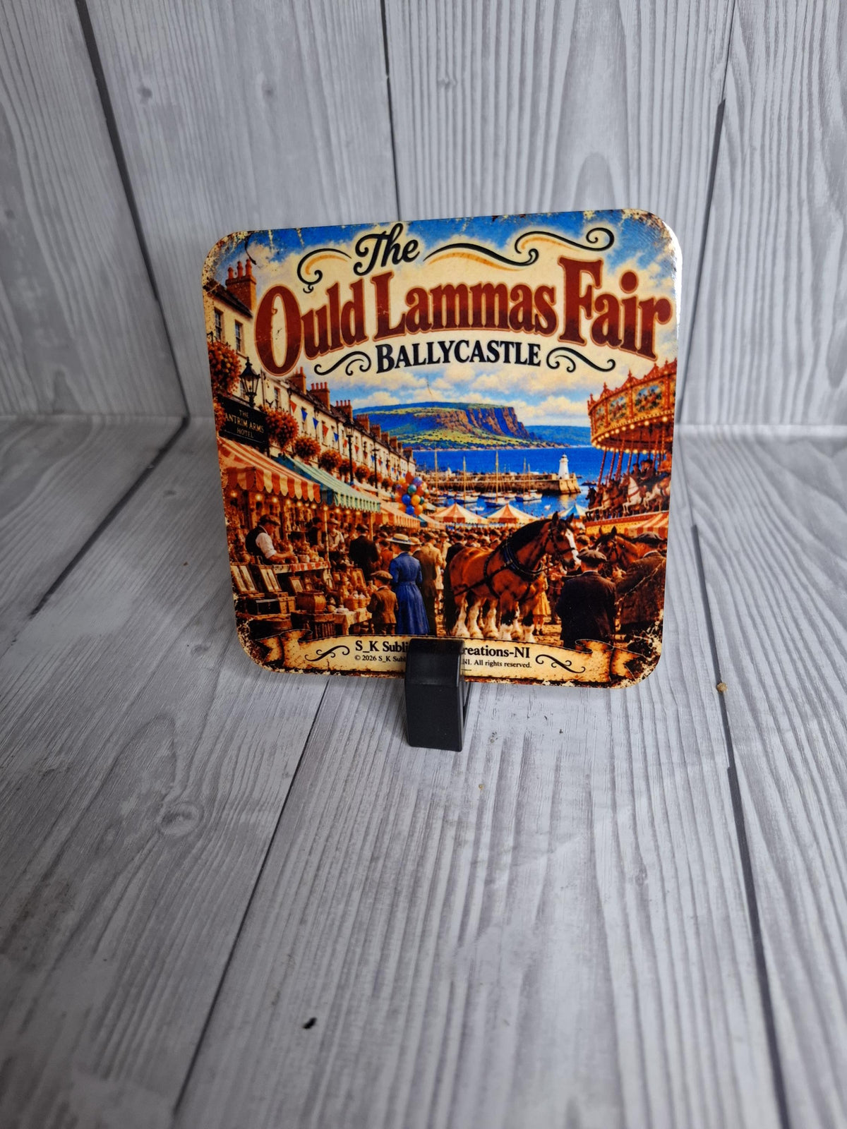 The Ould Lammas Fair Ballycastle Coasters | Set of 5 | Vintage Northern Ireland Gifts | Irish Heritage Souvenir